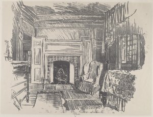 Makuuhuone, Stenton, 1912. tekijältä Joseph Pennell