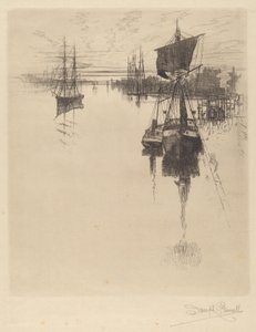 Chestnut St. Bridgen alla, Philadelphia tekijältä Joseph Pennell