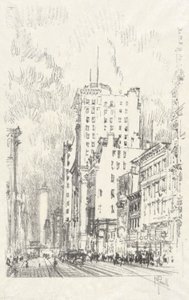 Broadway Above 23rd Street, #11 Iconophile Club -kokoelmassa tekijältä Joseph Pennell