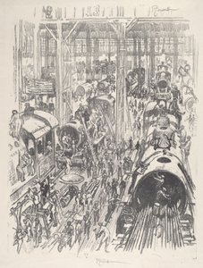 Moottoreiden rakentaminen liittoutuneille, 1917. tekijältä Joseph Pennell