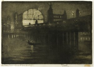 Charing Cross yöllä tekijältä Joseph Pennell