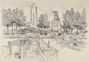 Hiilikaivokset, Monceau, Ranska, 1911. tekijältä Joseph Pennell