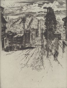 Down and Up the Hills to the Bay, San Francisco, 1912. tekijältä Joseph Pennell