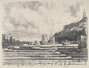 Eleusis, temppelin jalkakäytävä, 1913. tekijältä Joseph Pennell