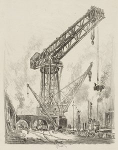 Englantilainen sotatyö: Made in Germany, The Great Crane tekijältä Joseph Pennell