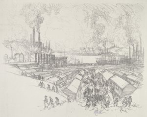 Kello viisi, 1916. tekijältä Joseph Pennell