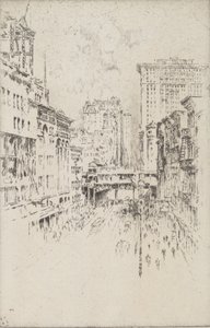 Neljäkymmentäsekkonen katu, 1904. tekijältä Joseph Pennell