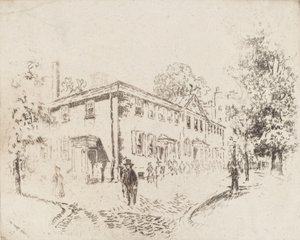 Fourth Street, Meeting House, Philadelphia, 1920. tekijältä Joseph Pennell