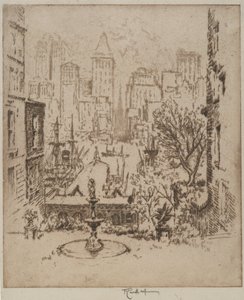 Clark Streetiltä Wall Streetille, 1924 tekijältä Joseph Pennell