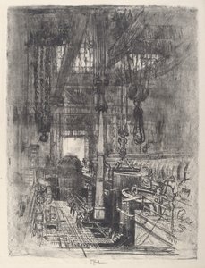 Gun Pit, nro II, 1917. tekijältä Joseph Pennell