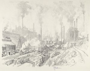 Raudan ja teräksen maassa, 1916. tekijältä Joseph Pennell