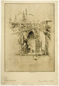 London Bridge Stairs tekijältä Joseph Pennell