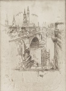 London Bridge Stairs, 1903. tekijältä Joseph Pennell