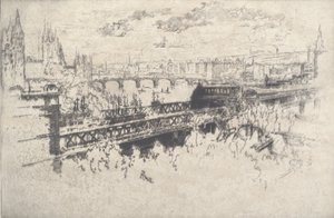 Londres sobre el pont de Charing Cross, 1910. finlandès tekijältä Joseph Pennell