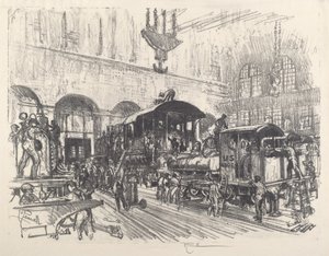 Sotavetureiden valmistus, 1917. tekijältä Joseph Pennell