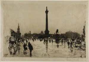 Nelson-monumentti, Trafalgar Square, Lontoo tekijältä Joseph Pennell