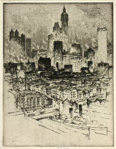 New York, Brooklyn Bridgeltä tekijältä Joseph Pennell