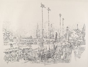 Oberbaumin silta, Berliini tekijältä Joseph Pennell