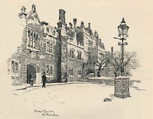 Old Charterhouse: Masters Court, 1886 tekijältä Joseph Pennell