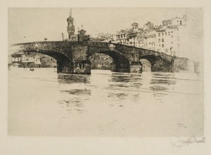 Ponte Santa Trinita, Firenze tekijältä Joseph Pennell