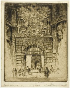 San Macloun kuisti, Rouen tekijältä Joseph Pennell