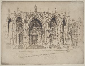 Saint-Macloun kirkon kuisti, Rouen tekijältä Joseph Pennell
