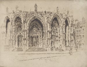 San Macloun kuisti, Rouen, 1907. tekijältä Joseph Pennell