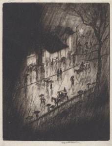 Nit plujosa, Charing Cross Shopsfinnish tekijältä Joseph Pennell