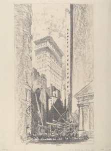 Broad Streetin jälleenrakennus, 1910. tekijältä Joseph Pennell