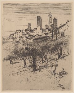 Pyhä Gimignano tekijältä Joseph Pennell