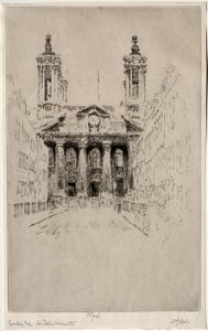 St. Johns, Westminster, 1895. tekijältä Joseph Pennell