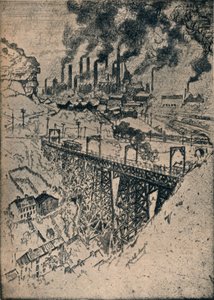 Steel-Edgar Thomson Works, 1909 tekijältä Joseph Pennell