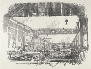 Terästangot kuorille, 1916. tekijältä Joseph Pennell
