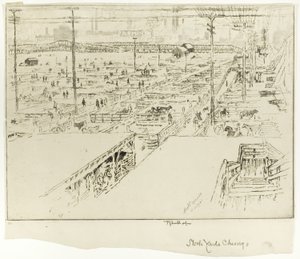 Stock Yards, Chicago tekijältä Joseph Pennell