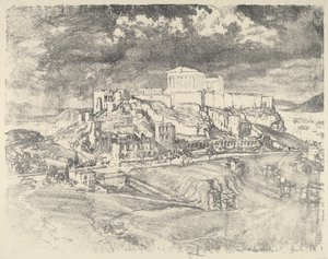 Myrsky Akropoliin takana, 1913. tekijältä Joseph Pennell