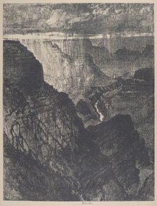 Myrsky Grand Canyonissa tekijältä Joseph Pennell