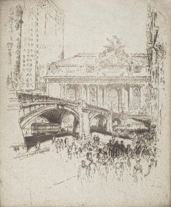 The Approach to the Grand Central, New York, 1919. tekijältä Joseph Pennell