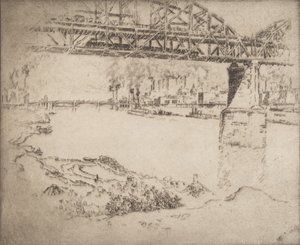Kaupungin silta, St. Louis, 1919. tekijältä Joseph Pennell