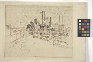 Great Main, lähellä Sheffieldiä (etsaus) tekijältä Joseph Pennell