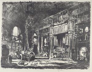 Gun Forge, 1916. tekijältä Joseph Pennell