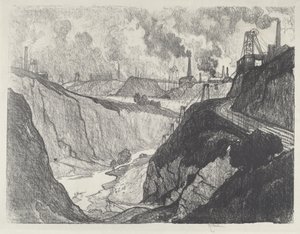 Rautakaivos, 1916. tekijältä Joseph Pennell
