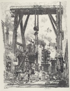 Vanha tykkikuoppa, 1916. tekijältä Joseph Pennell