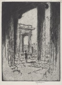 Portico, British Museum tekijältä Joseph Pennell
