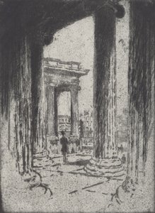 Portico, British Museum, 1905. tekijältä Joseph Pennell