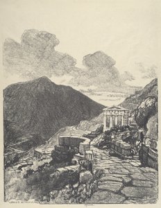 Ateenan valtiovarainministeriö, Delphi, 1913. tekijältä Joseph Pennell