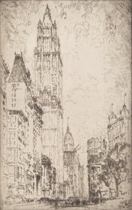 Woolworth-rakennus, 1915. tekijältä Joseph Pennell