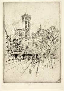 Times Building ja 42nd Street tekijältä Joseph Pennell