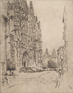 Piispan palatsin tornit, Beauvais, 1907. tekijältä Joseph Pennell