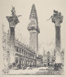 Venetsia, Campanilen uudelleenrakentaminen tekijältä Joseph Pennell