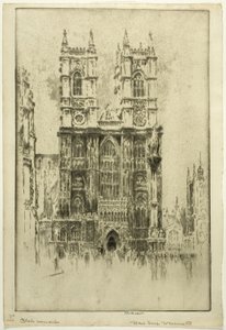 West Front, Westminster Abbey tekijältä Joseph Pennell